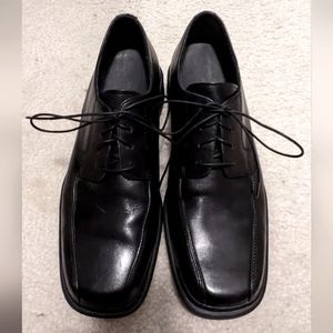Men's Rockport Black Leather Square-Toe Dress Shoes, Size 9